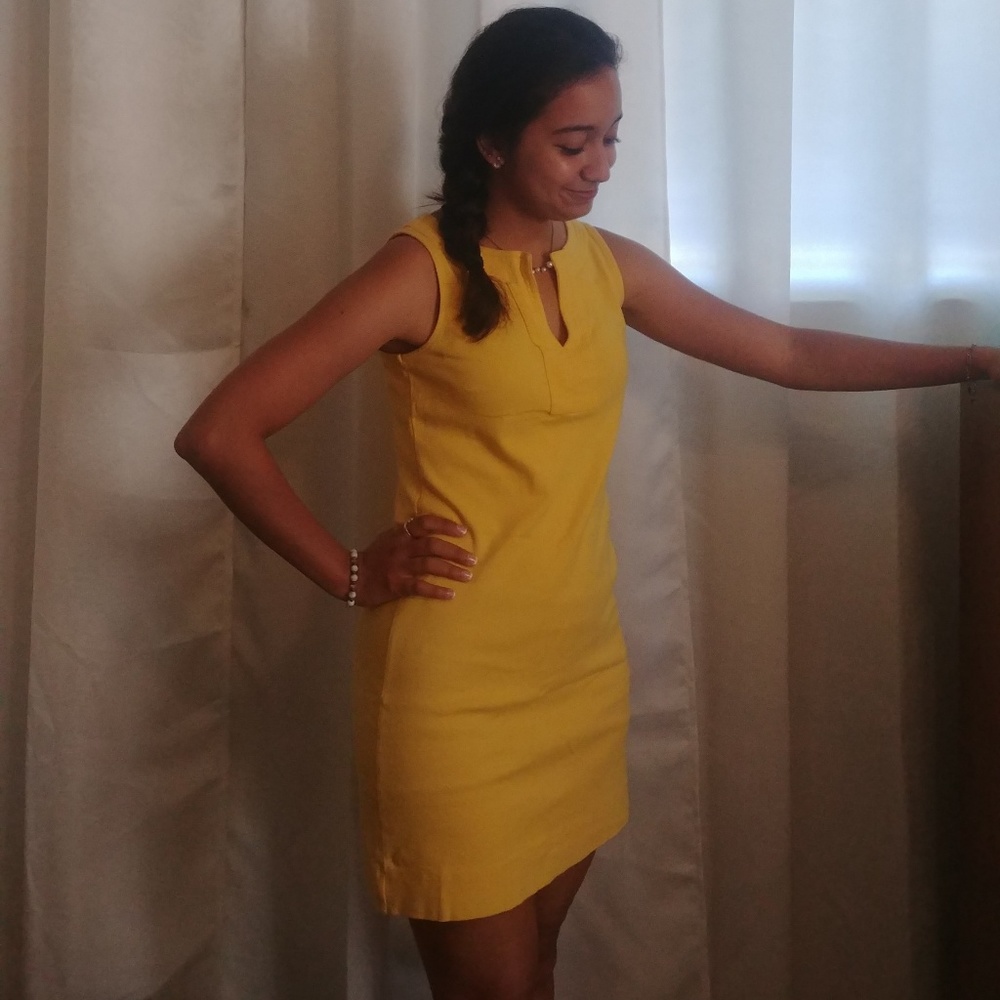 Golden yellow mini dress